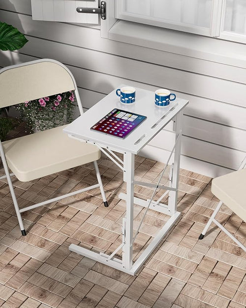 21''Wx28''H Folding TV Tray for Eating, Small Foldable C-Shaped Tray Table - Image 2