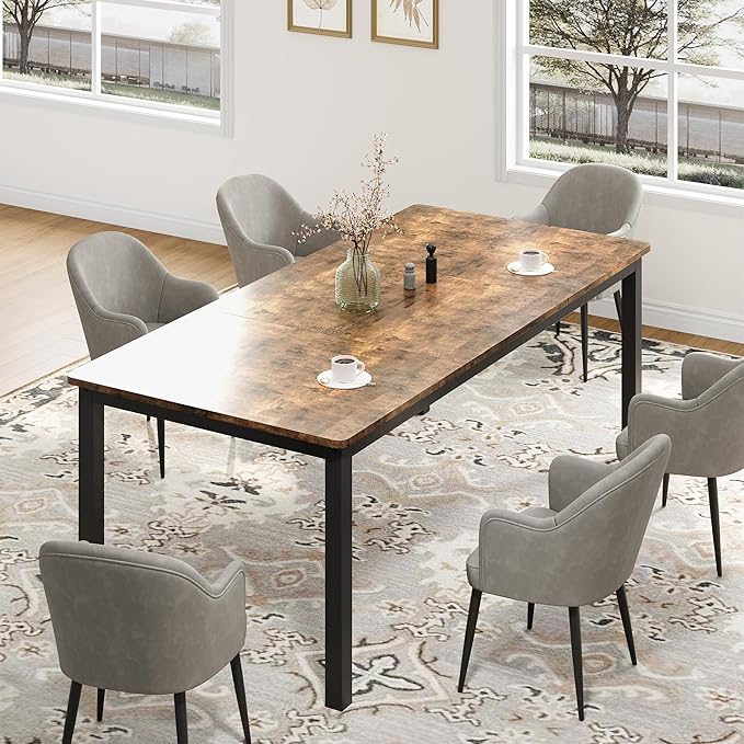 GarveeHome 70.8in Industrial Dining Table - Image 4