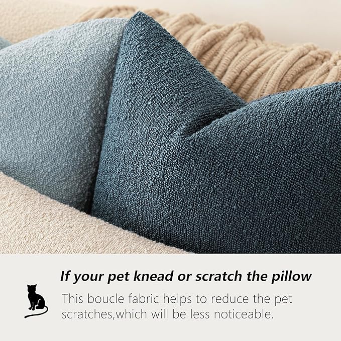 Foindtower Pack of 2 Textured Boucle Throw Pillow Covers Accent Solid - Image 4