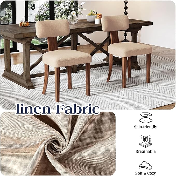 Farmhouse Chair Set of 4, Mid Century Modern Dining Chairs, Sherpa Upholstered - Image 5