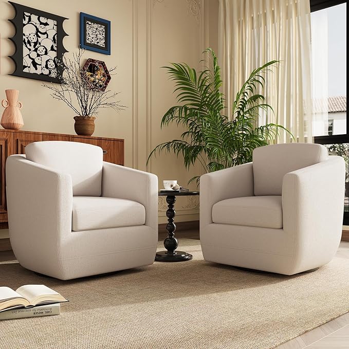 COLAMY 360° Swivel Accent Chair Set of 2 - Image 6