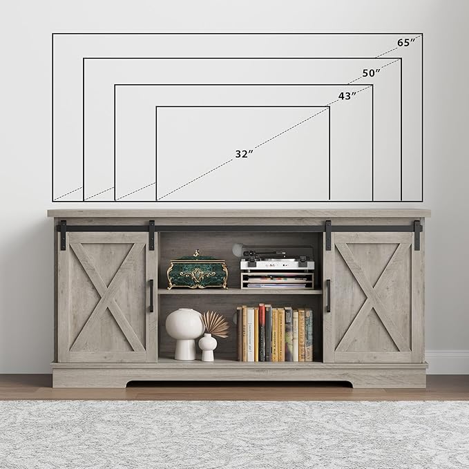 CABIHOME Farmhouse Tv Stand for 65 Inches TVs, Entertainment Center - Image 8