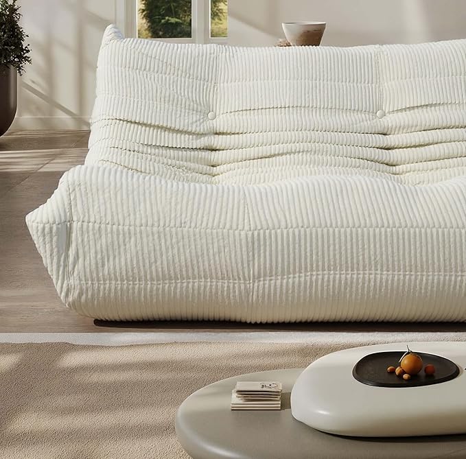 Fireside Three-Seater Mid-Century Armless Sofa — Floor Lounger in Soft Premium - Image 6