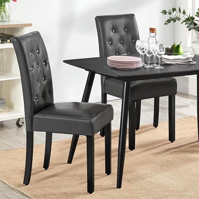 Yaheetech Dining Chairs Set of 6 Modern Style Faux Leather Dining Room Chairs - Image 5