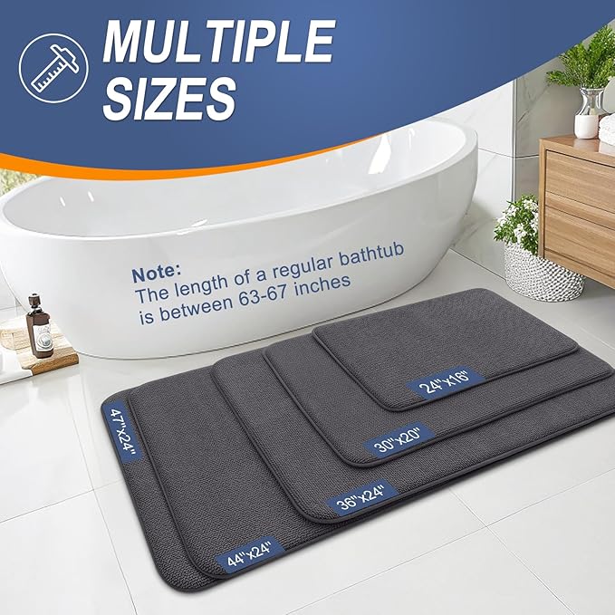 OLANLY Thick Memory Foam Bath Mat Rug 47x24, Extra Soft Absorbent Bathroom Rug - Image 5