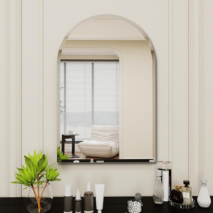 Arched Bathroom Mirror, 32X40 inch Arched Frameless Mirror, Arch Wall by WALLMOUNTEDMIRRORS