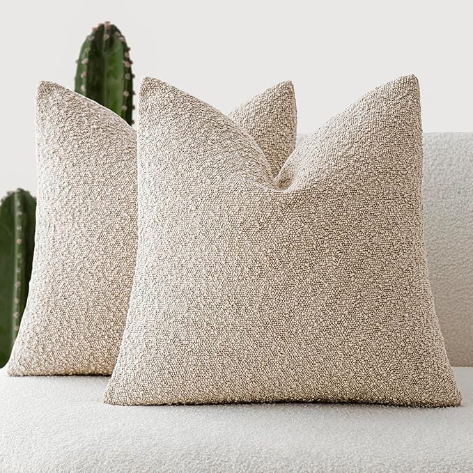 Foindtower Pack of 2, Decorative Textured Boucle Throw Pillow Covers Accent by Foindtower