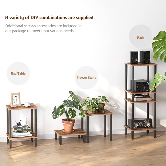 TUTOTAK End Table, Side Table, Nightstand, 2-Tier Storage Shelf, Sofa Table - Image 10