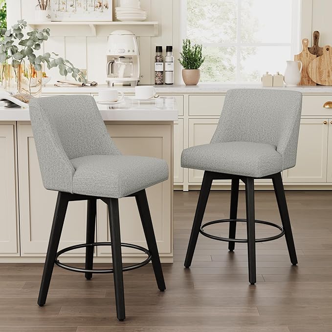 Vipbear Swivel Counter Height Bar Stools Set of 2, 26.8" H Counter Stools by VipbearLiving