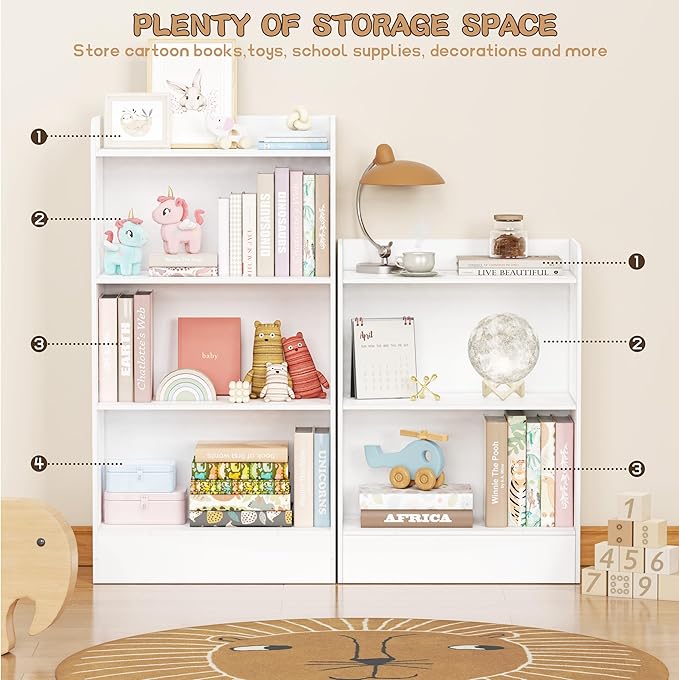 Lkeiyay Montessori Shelf, 3-Shelf Toy Storage Organizer, Wooden Storage Cabinet - Image 4
