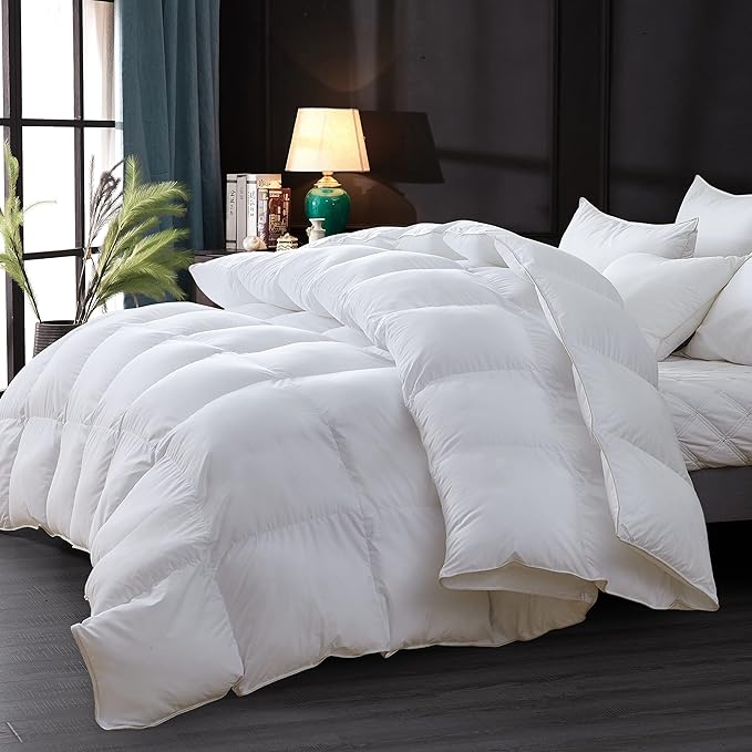 Luxurious All-Season Goose Down Feather Fiber Comforter Twin Size Duvet Insert - Image 3