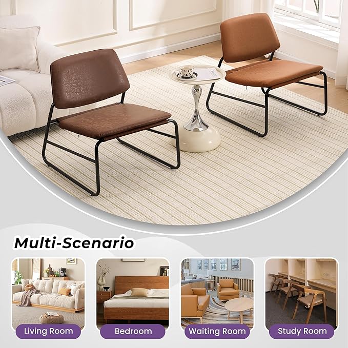 DAICO Modern Accent Chair Comfy Living Room Chair Armless Sling Accent Chairs - Image 7