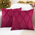 decorUhome Throw Pillow Covers 24x24 Inch Set of 2, Soft Plush Faux Fur Wool by decorUhome