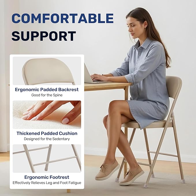 HealSmart 4 Pack Folding Chairs - Image 6