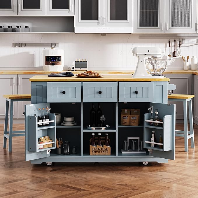 53" Large Kitchen Island Set - Image 10