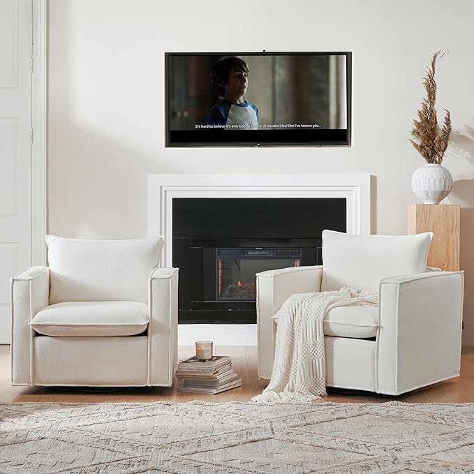 Swivel Accent Chair, 34 Inches Wide Upholstered Arm Chair - Image 5