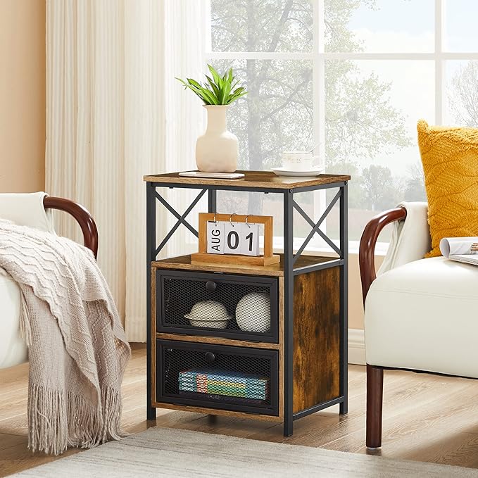 VECELO Modern Night Stand, End Side Table - Image 5