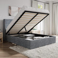 SHA CERLIN Full Size Lift Up Storage Bed/Modern Wingback Headboard/Upholstered by SHACERLIN