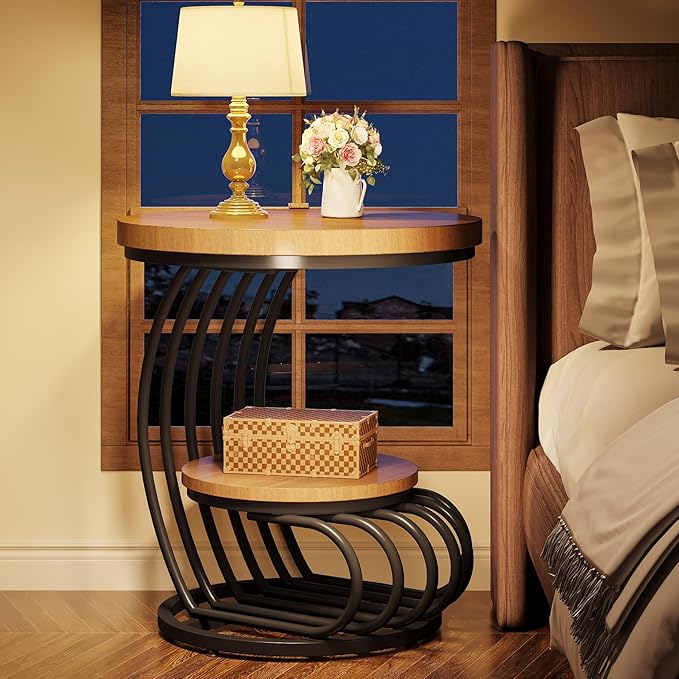 Tribesigns Round End Side Table: Side Table - Image 8