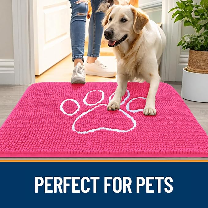 OLANLY Door Mat for Muddy Dog Paws 30x20, Ultra Absorbent Chenille Mud Doormat - Image 6