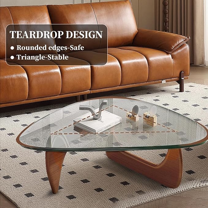 Modern Glass Coffee Table for Living Room, Small mid Century Coffee Table - Image 3