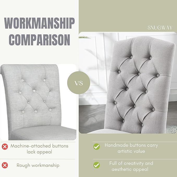 Tufted Upholstered Parsons Dining Chair - Image 6