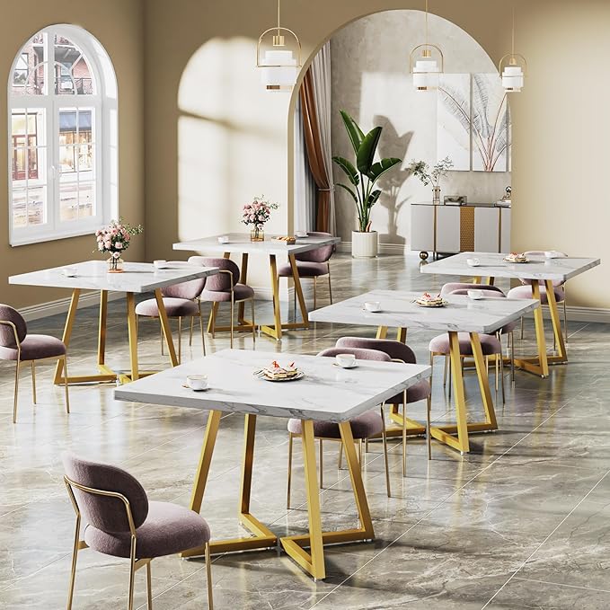 Tribesigns Square Dining Table for 8, 31.5" Modern Dinner Table - Image 3
