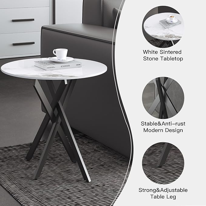 Small Round Marble Side Coffee Table - Image 6