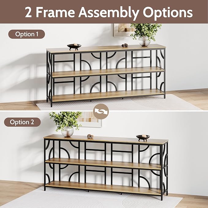 70.9-Inch Industrial Sofa Table, Extra Long Console Table Behind Couch - Image 7