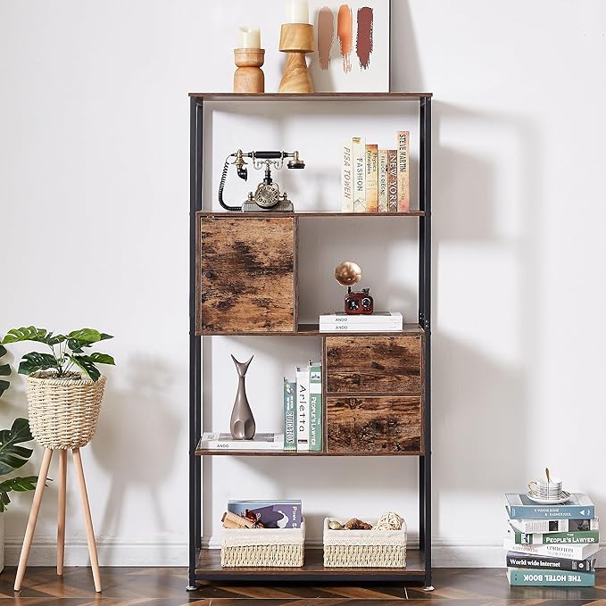 VECELO 5-Tier Bookshelf, Bookcase - Image 8