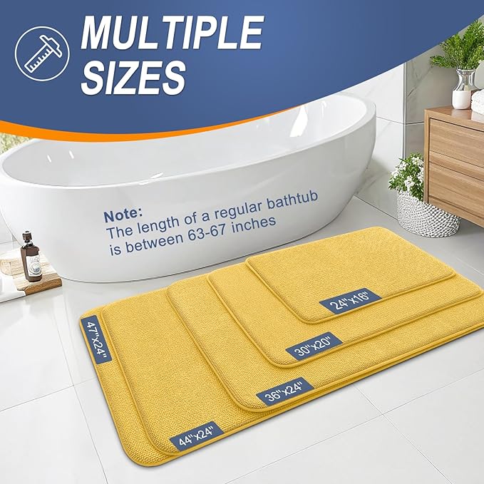 OLANLY Thick Memory Foam Bath Mat Rug 24x16, Extra Soft Absorbent Bathroom Rug - Image 5