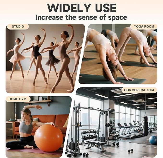 Hasipu 4Pcs 48''x24'' Home Gym Mirror Large Full Length Wall Mounted Full Body - Image 4