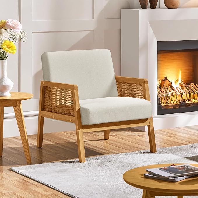 Yaheetech Beige Accent Chair, Armchair - Image 4