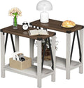ChooChoo Farmhouse End Table Set of 2, Narrow Side End Table by ChooChoo