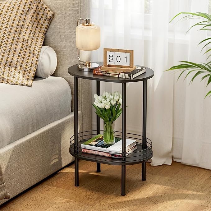 Round Side Table Set of 2, Bedside Table - Image 2