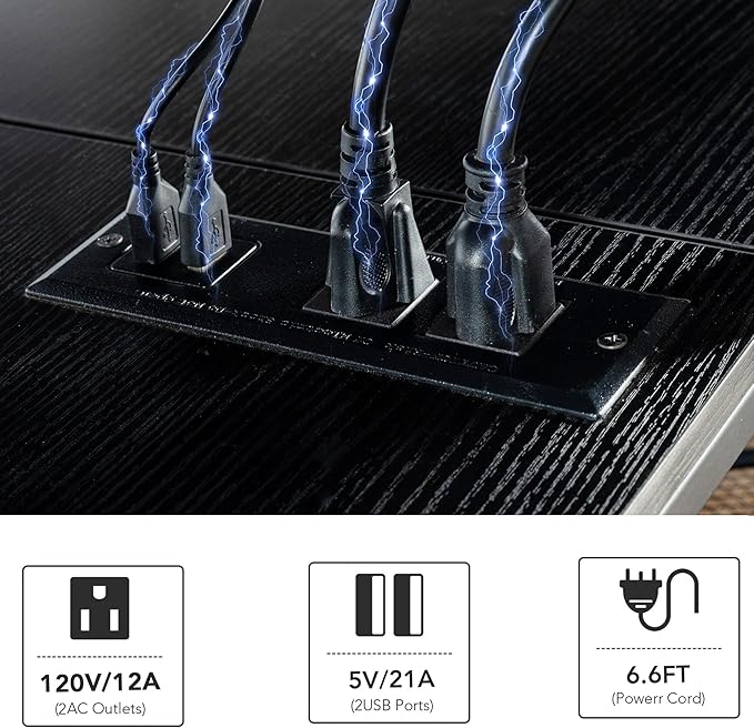 Clikuutory Modern Black 71 inch Metal TV Stand - Image 5
