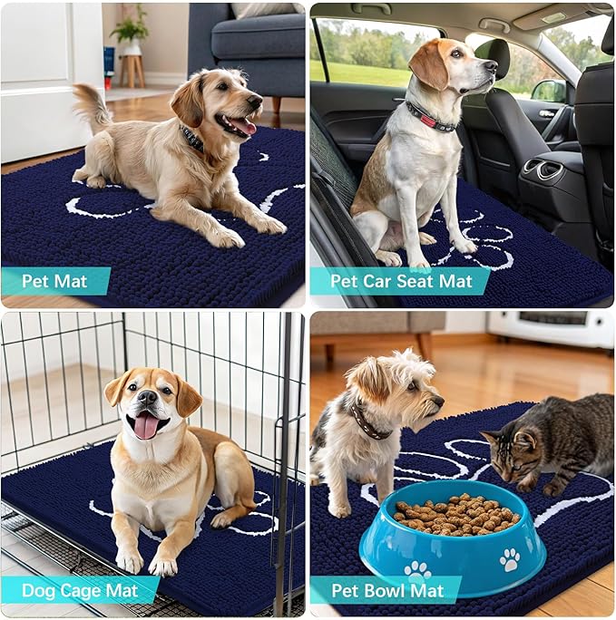 OLANLY Door Mat for Muddy Dog Paws 36x24, Ultra Absorbent Chenille Mud Doormat - Image 7