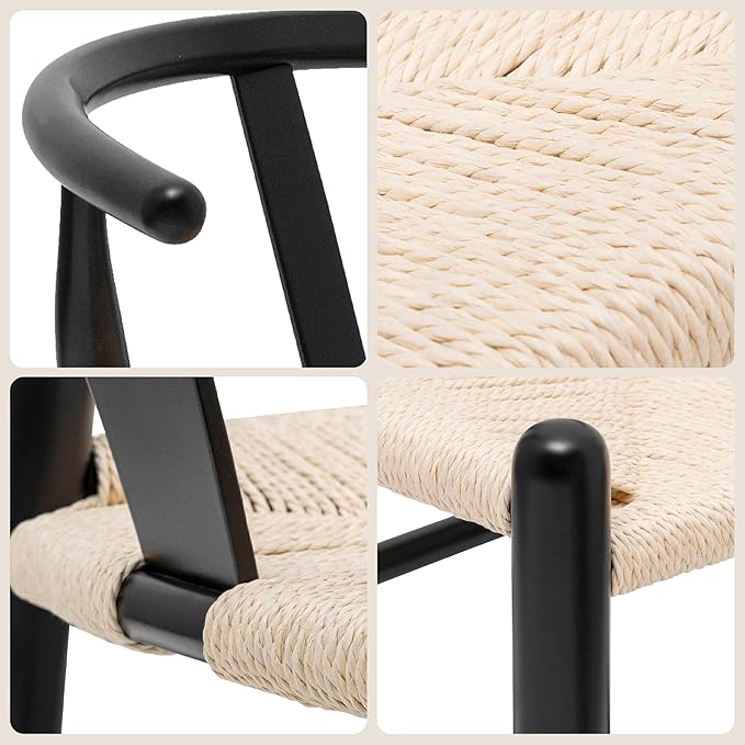 POLY & BARK Weave Dining Chair – Mid-Century Modern Wishbone Dining Chair - Image 7