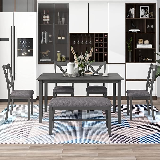 SogesPower 6-Piece Kitchen Dining Table Set - Image 3