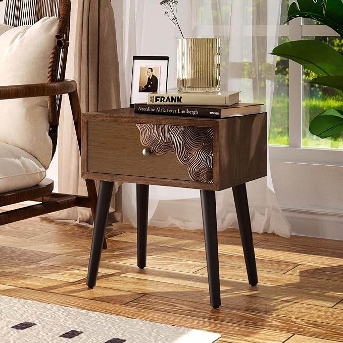 COSIEST Nightstand with Storage Drawer, Mid Century Modern Nightstand, Accent - Image 5