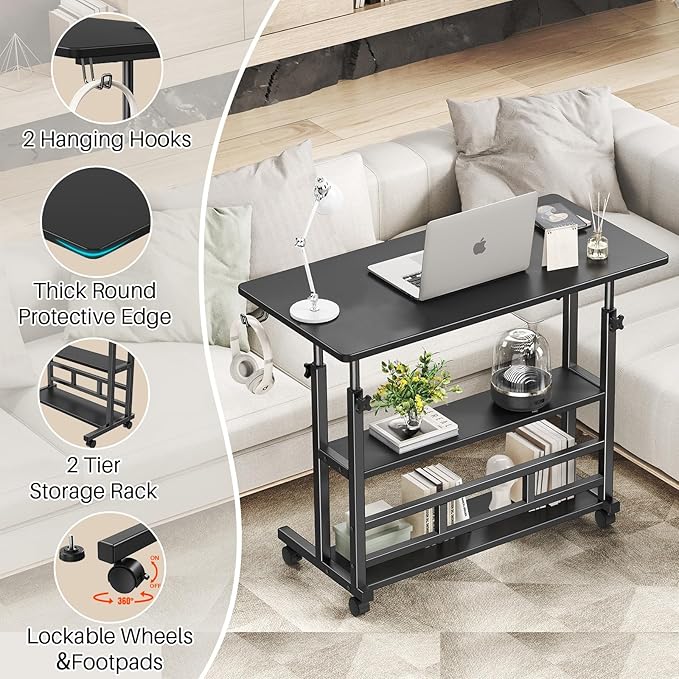 Adjustable Height Standing Desk, Rolling Stand Up Desk - Image 4