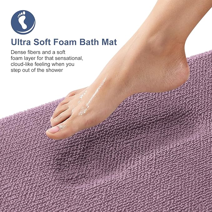OLANLY Thick Memory Foam Bath Mat Rug 24x16, Extra Soft Absorbent Bathroom Rug - Image 2