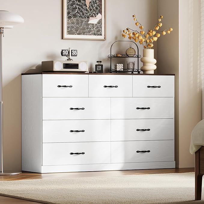 LINSY HOME 9 Drawer Dresser for Bedroom, Modern TV Stand Dressers - Image 4