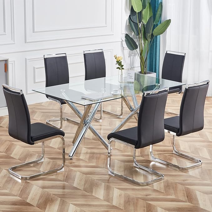 Dining Chairs Set, Kitchen Modern Metal Chairs - Image 2