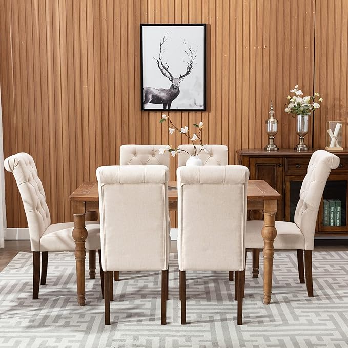 COLAMY Tufted Upholstered Dining Chairs Set of 2, Accent Parsons Chairs - Image 9