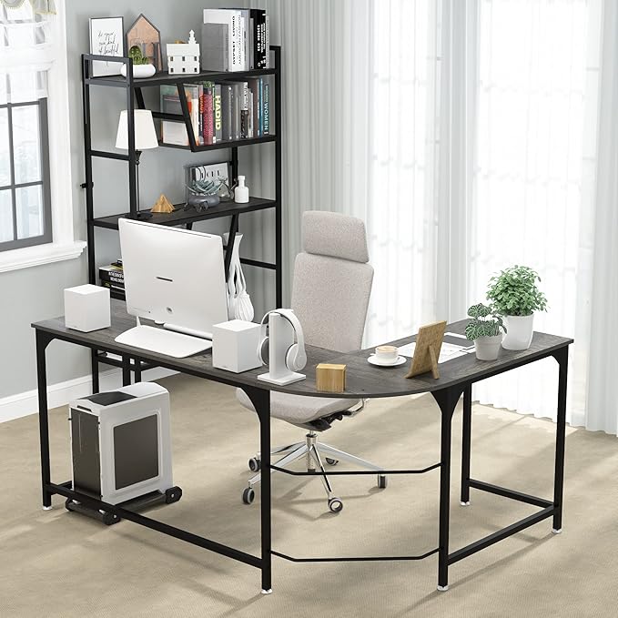 Teraves Reversible L Shaped Desk, 66.1" Gaming Desk, Corner Desks - Image 6