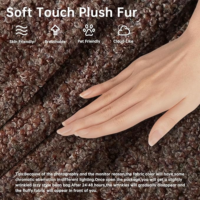 Bean Bag Chairs for Adults, BeanBag Reading Chair Memory Foam Couch 3-Seater - Image 3