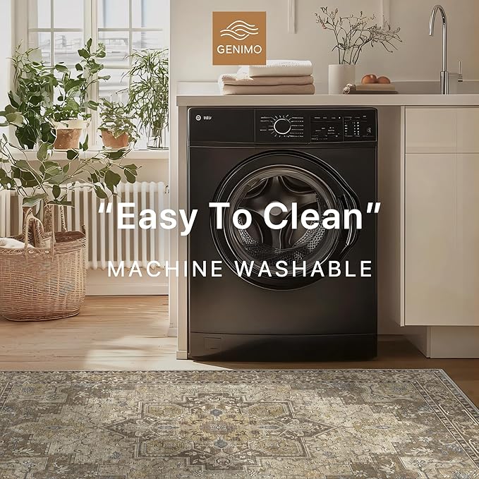 GENIMO 10x14 Area Rugs for Living Room, Machine Washable Non Slip Vintage Rugs - Image 6