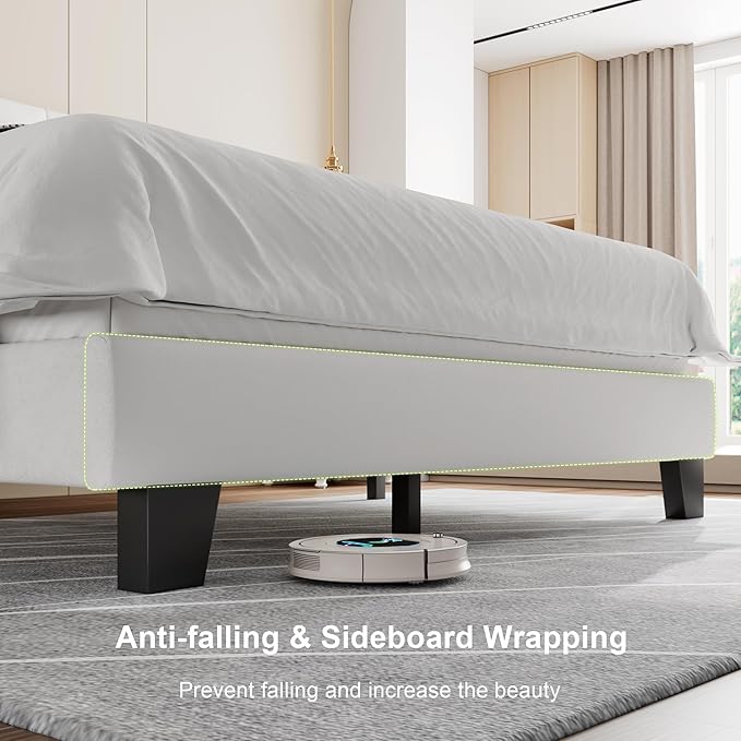 Feonase Velvet Full Size Platform Bed Frame - Image 4