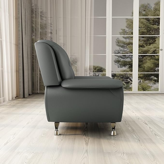 Container Furniture Direct Michael Modern Faux Leather Upholstered Stainless - Image 7